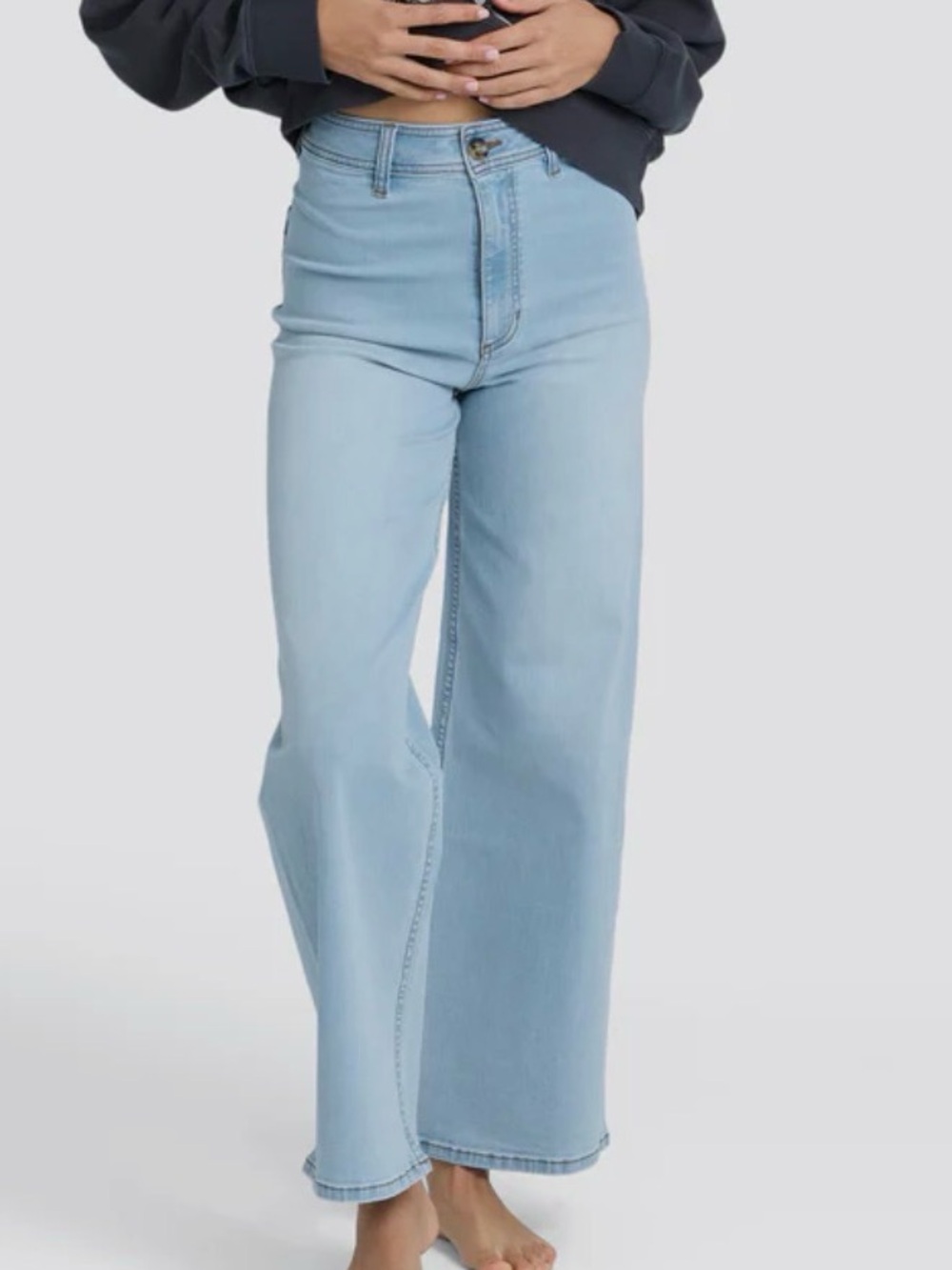 Billabong Free Fall Surf Spray High Rise Wide Leg Crop Jeans NWT Size 28
